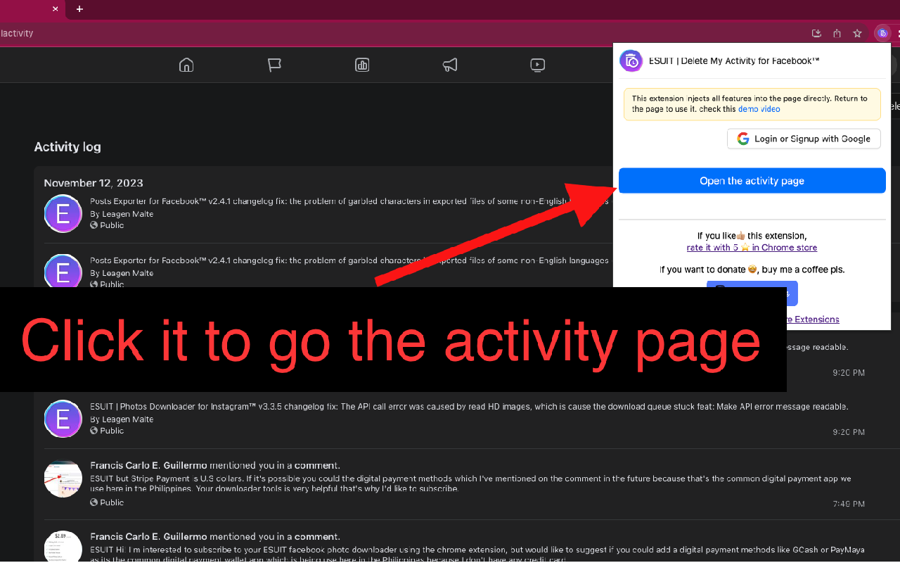 ESUIT | Delete My Activity for Facebook™