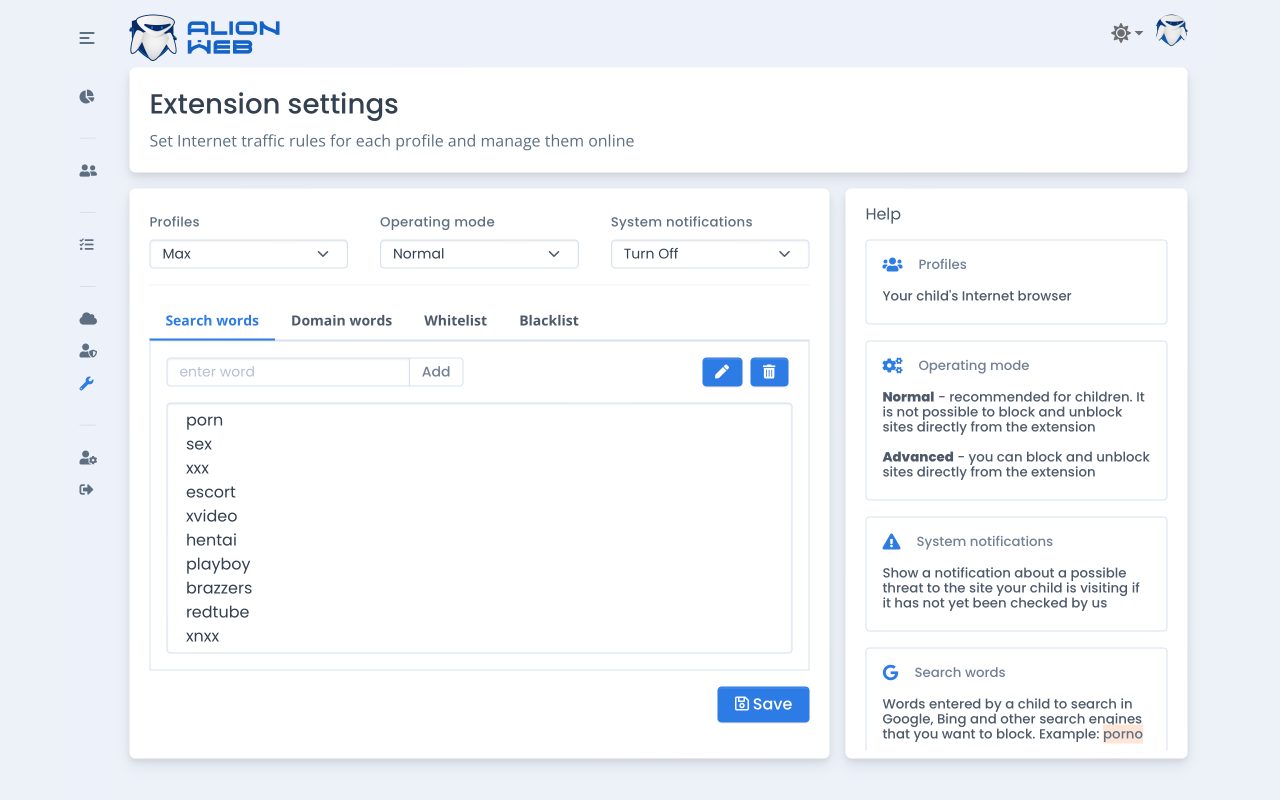 AlionWeb - 阻止恶意和其他网站