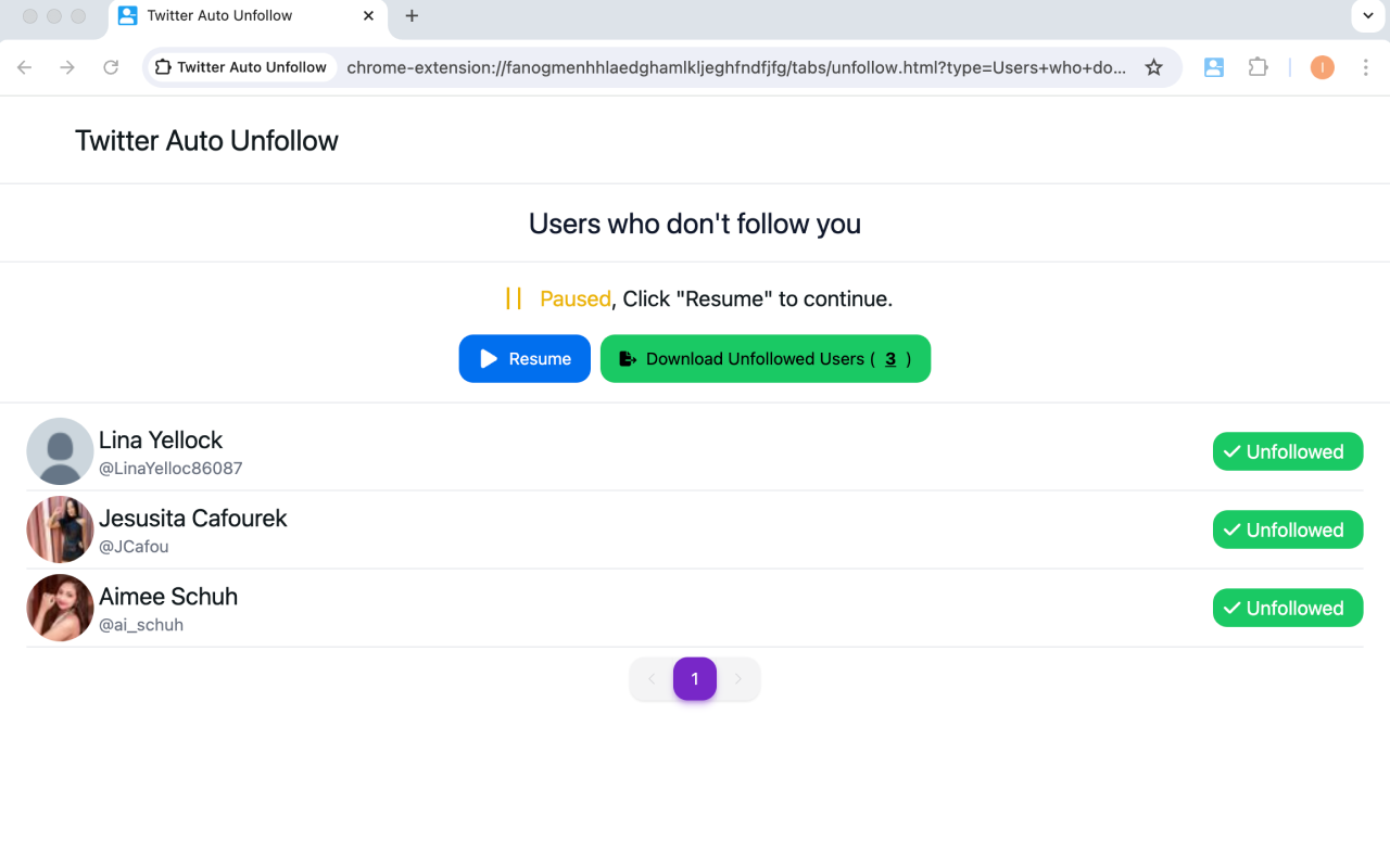 Twitter 自动取消关注工具