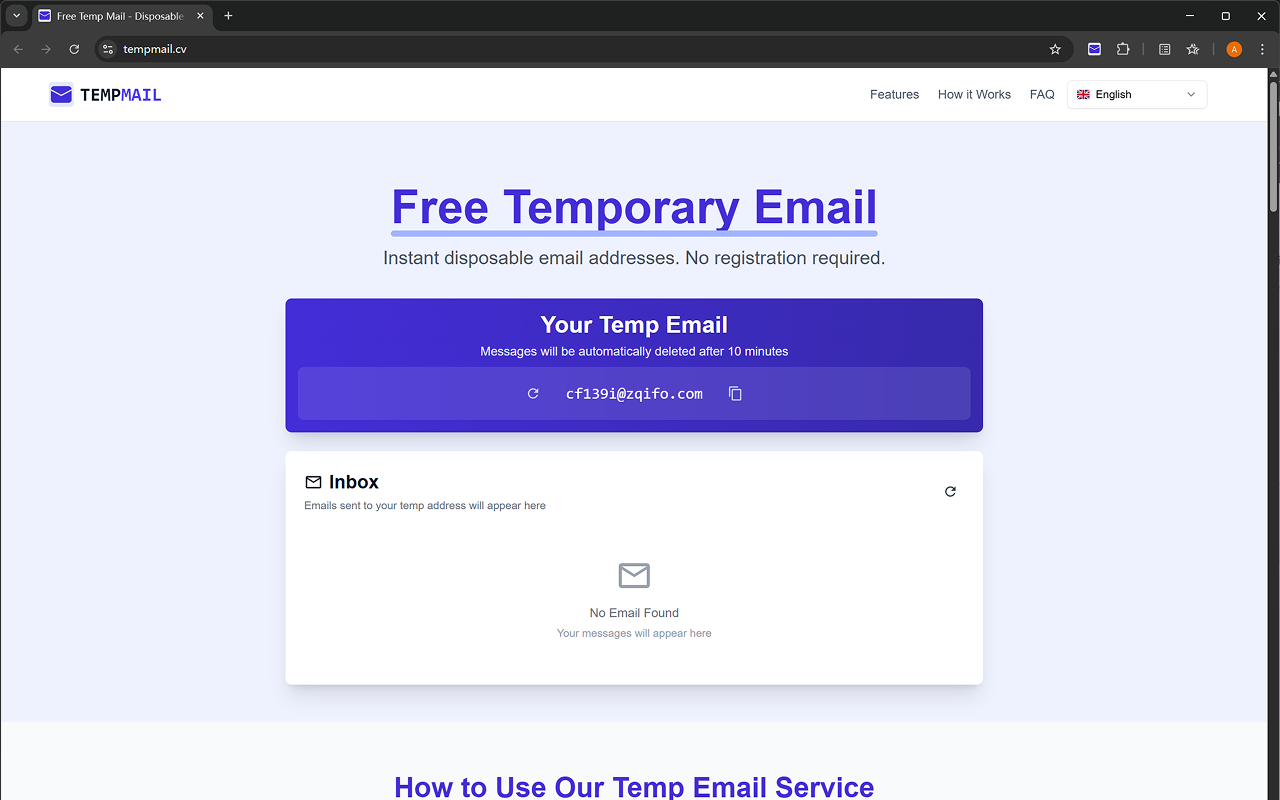 Temp Mail - 即时一次性邮箱生成器