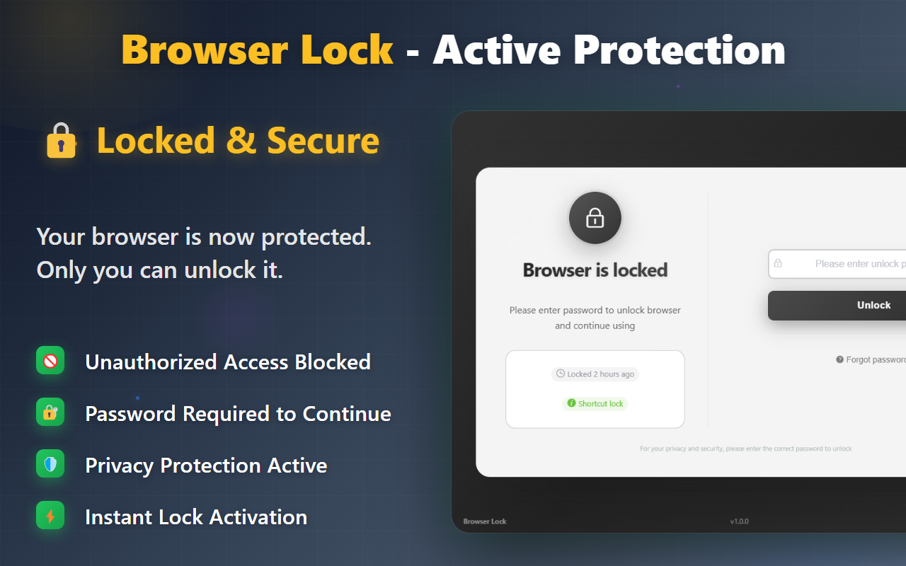 浏览器锁 - Chrome浏览器密码锁 | Browser-Lock.com