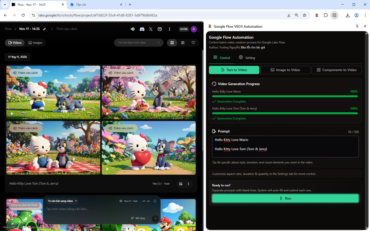 VEO Automation - Google Flow AI VEO Automation