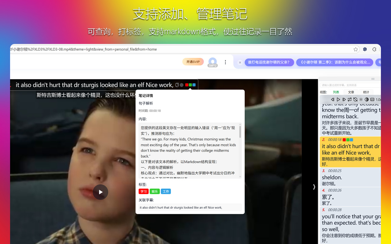 一字幕 - 视频双语字幕插件 | 免费