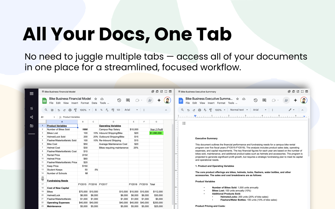 Google Docs SplitView