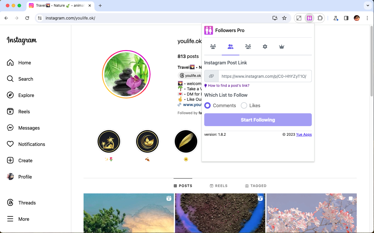 IG Auto Follow Unfollow - IG 自动关注取关