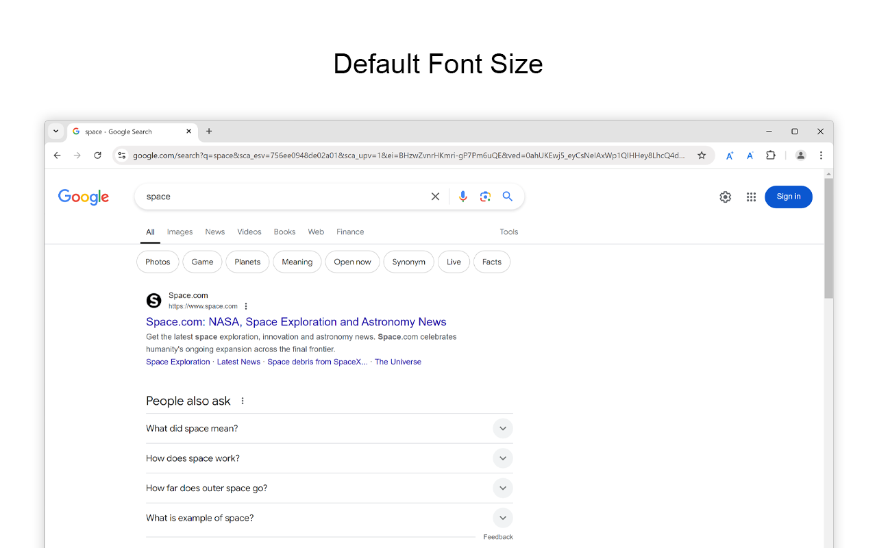 Font Size Decrease for Google Chrome