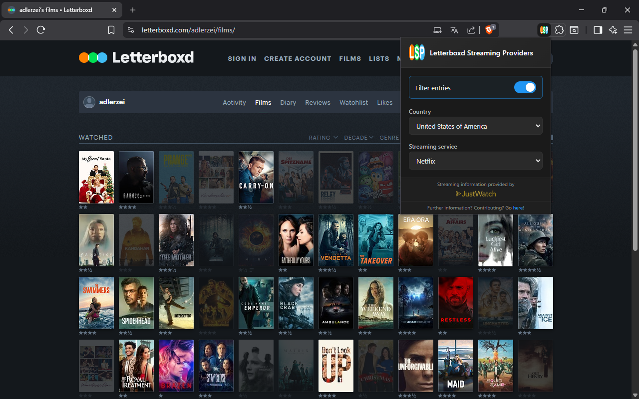 Letterboxd Streaming Providers