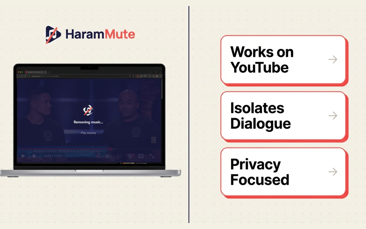 HaramMute - Remove Background Music from YouTube Videos