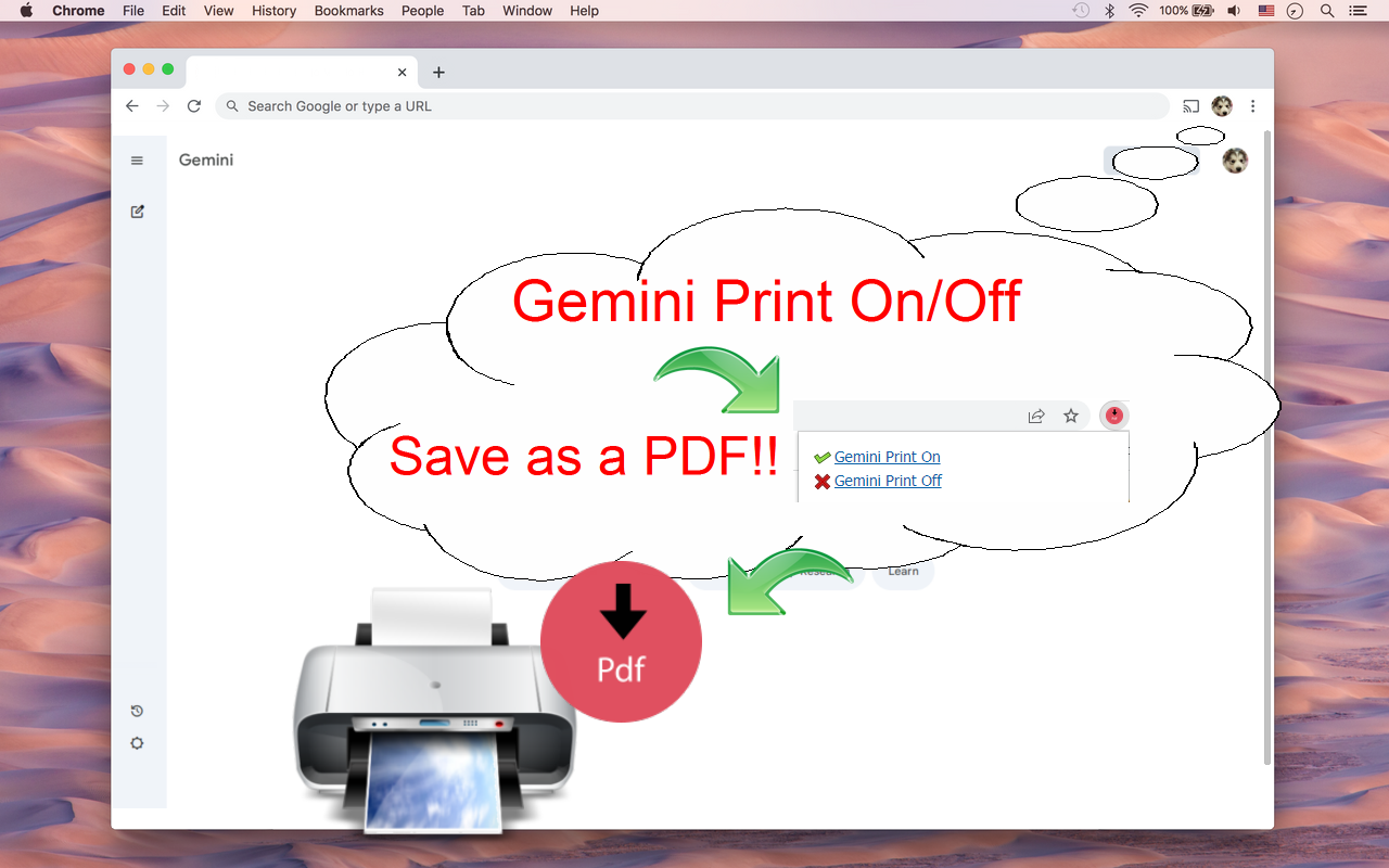 Print and PDF for Gemini