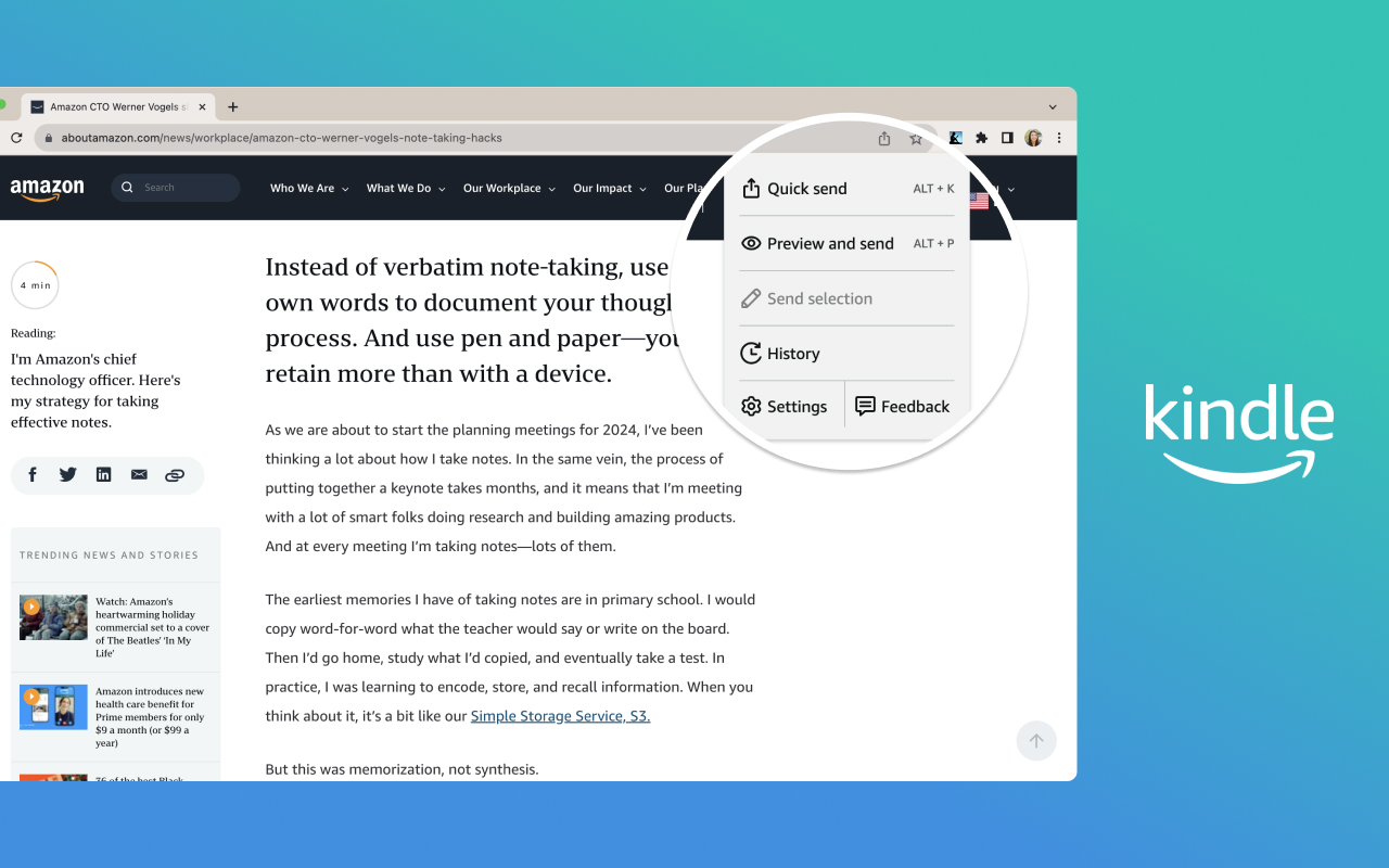 适用于 Google Chrome™ 的 Send to Kindle