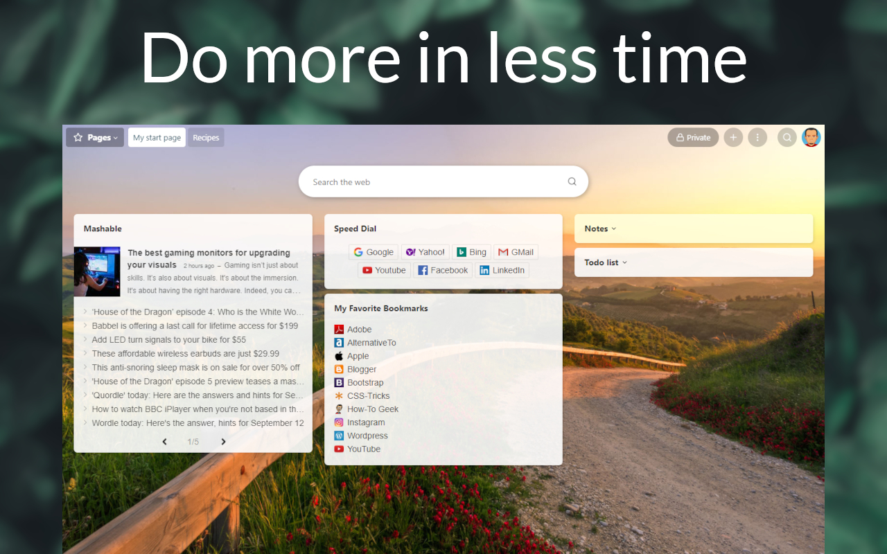start.me创作的新标签页