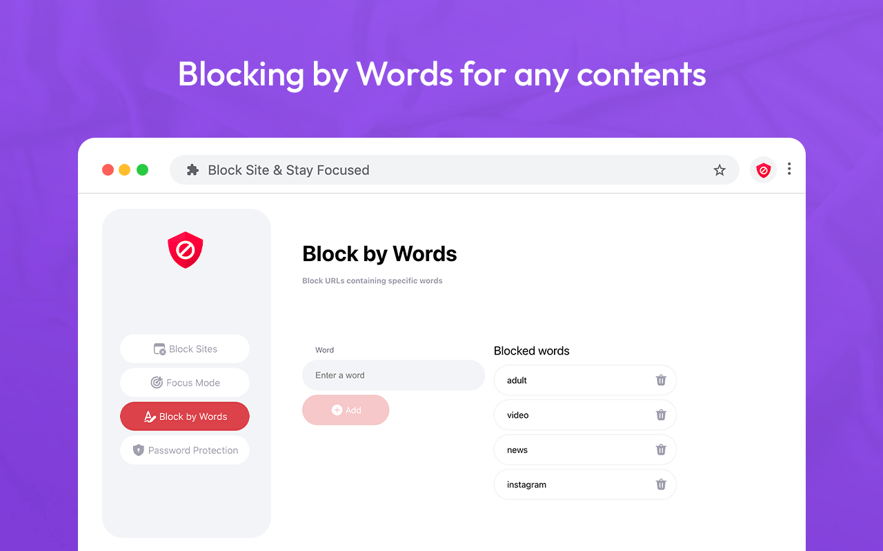 BlockSite：站點攔截器和焦點模式