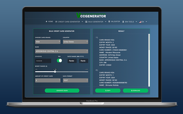 VCCGenerator - Credit Card Generator Tool