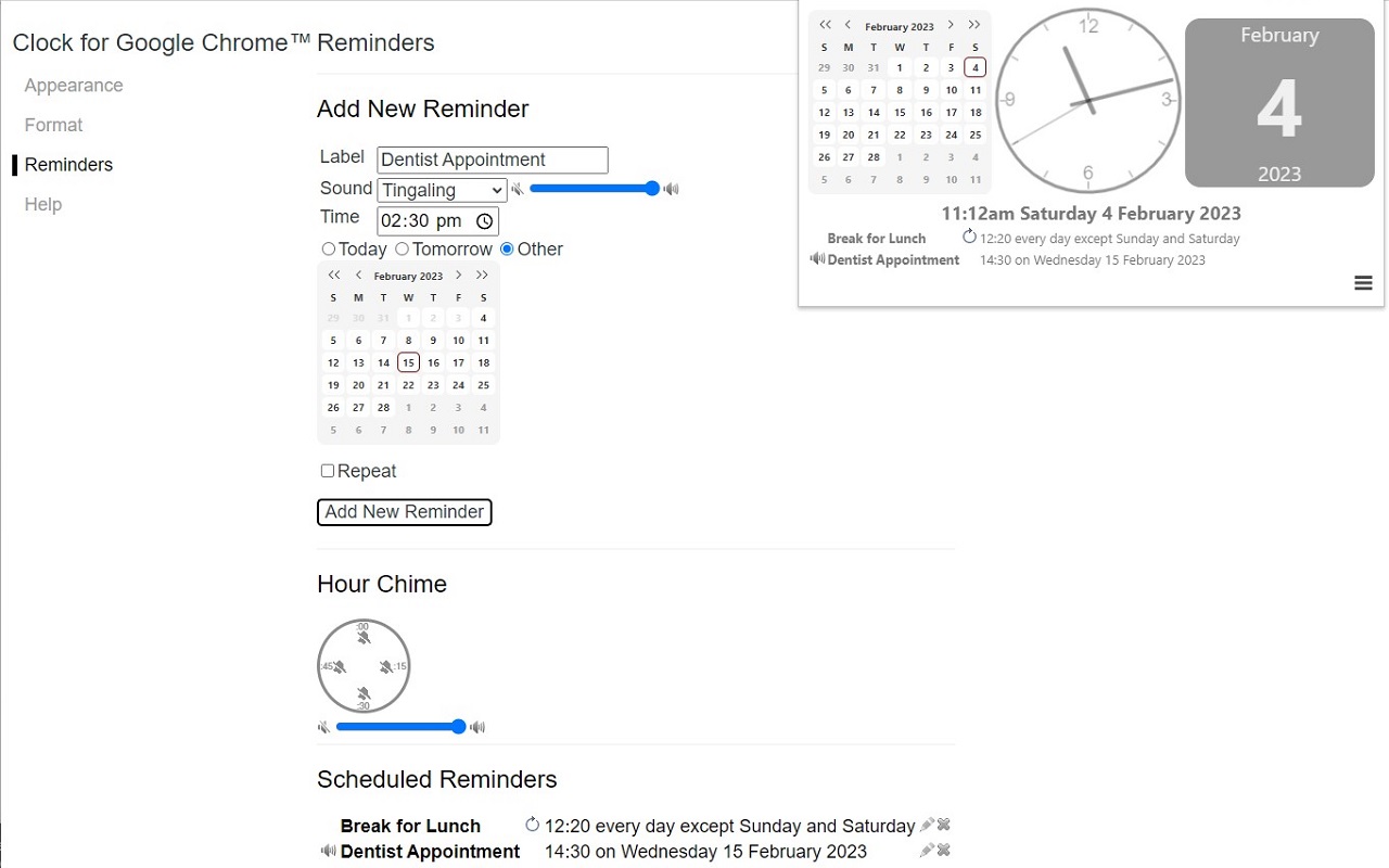 Clock for Google Chrome™