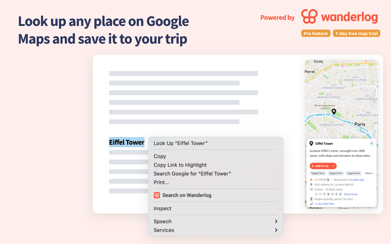 Wanderlog: search & save Google Maps places