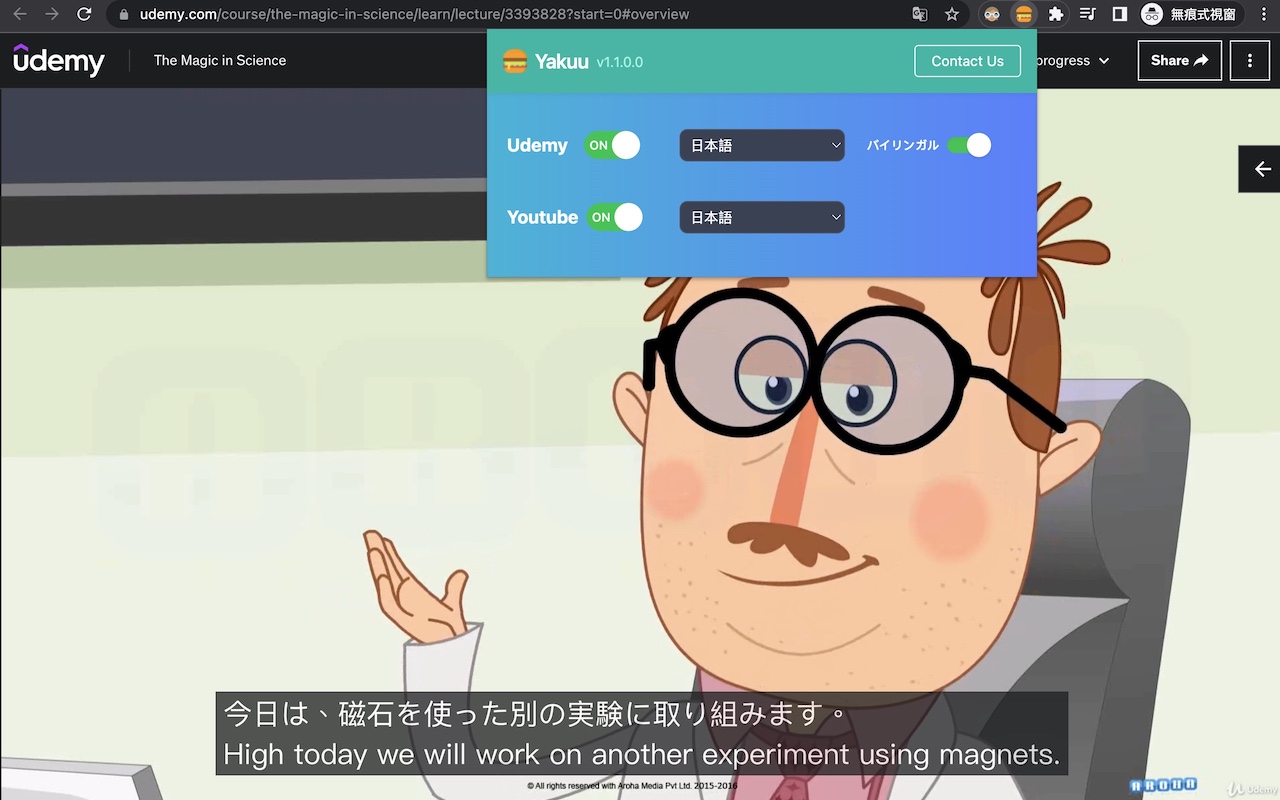 Udemy Subtitle Translator - Yakuu
