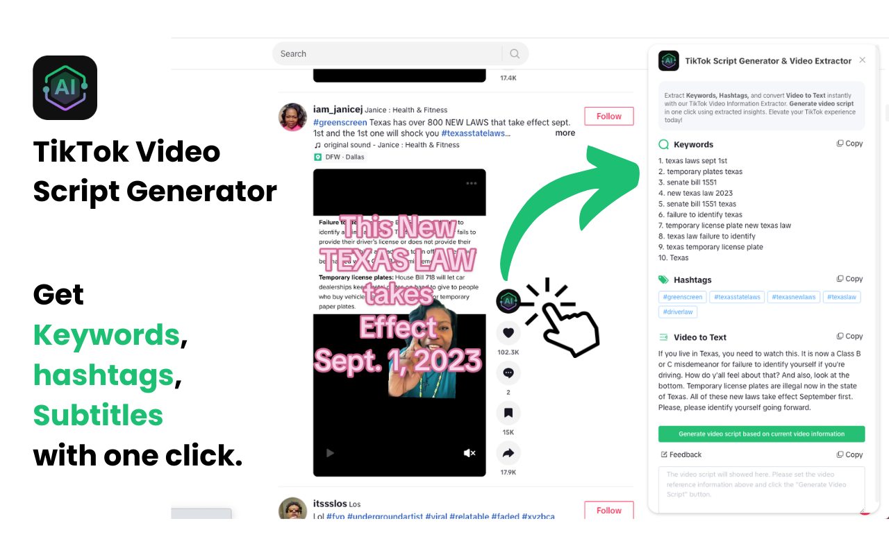 TikTok短视频脚本生成器 - 在线免费的AI写稿神器