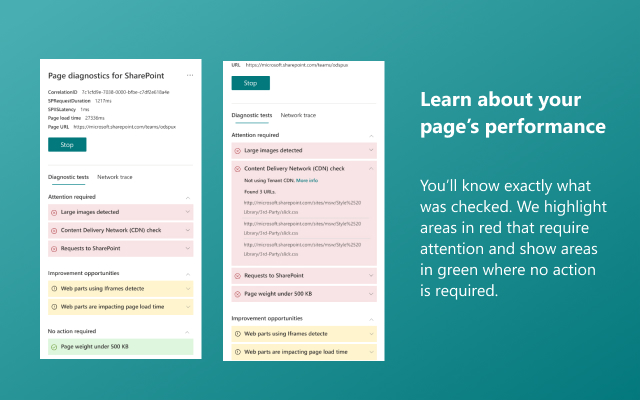 适用于 SharePoint 的页面诊断