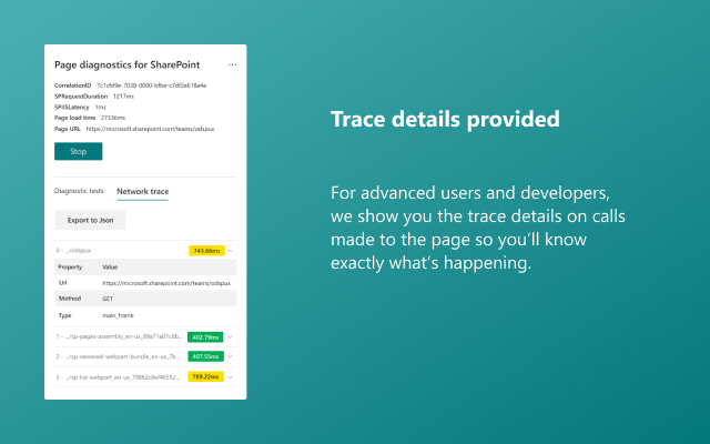 适用于 SharePoint 的页面诊断