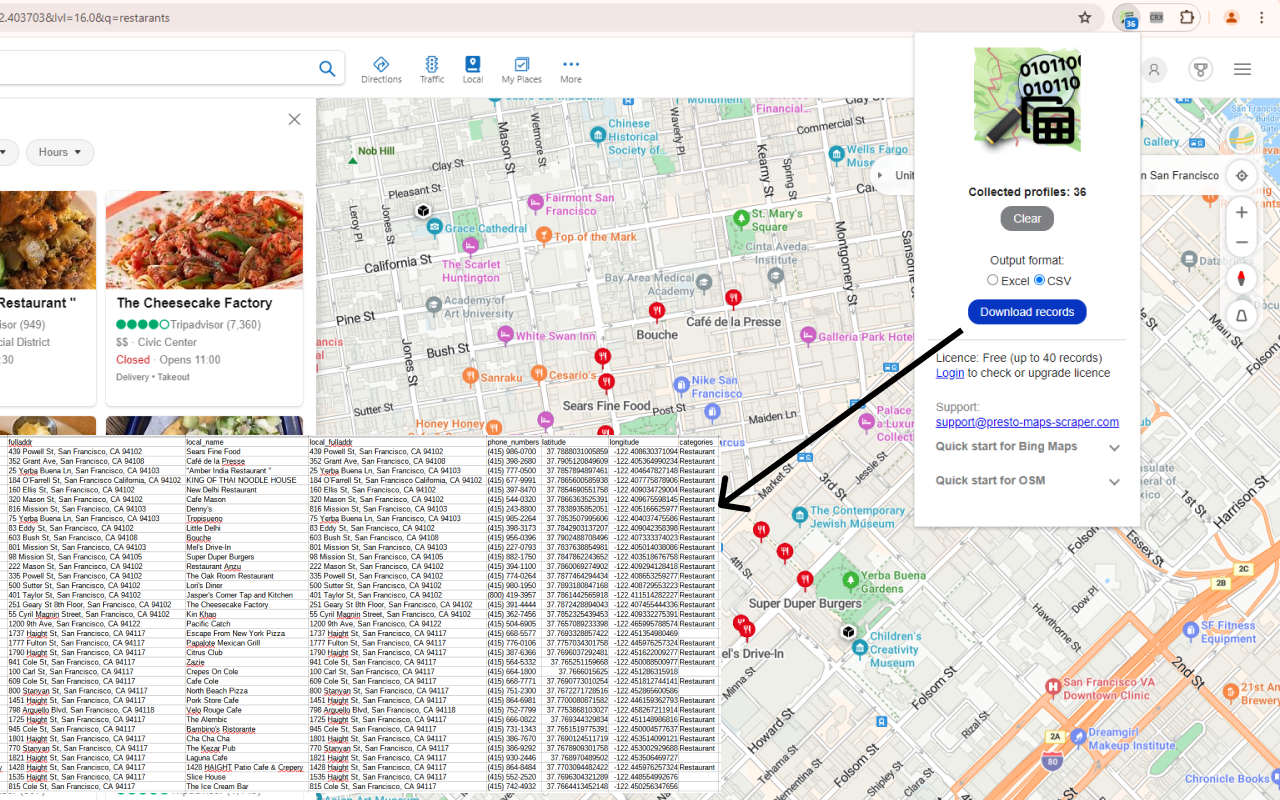 Maps Scraper by Presto