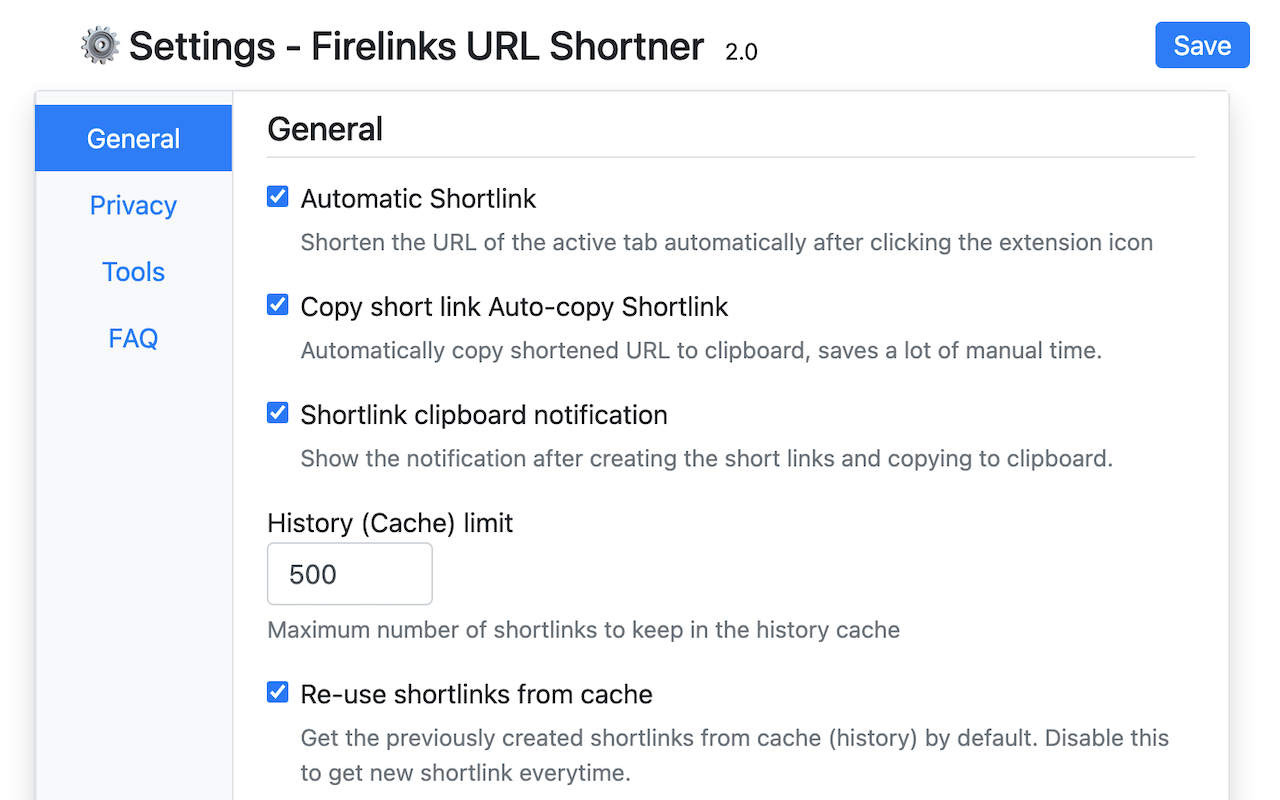 Firelinks URL Shortner