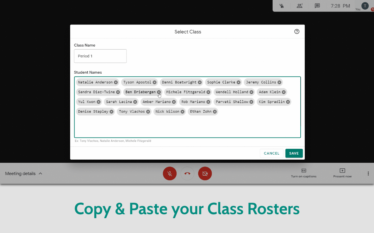 Attendance for Google Meet™