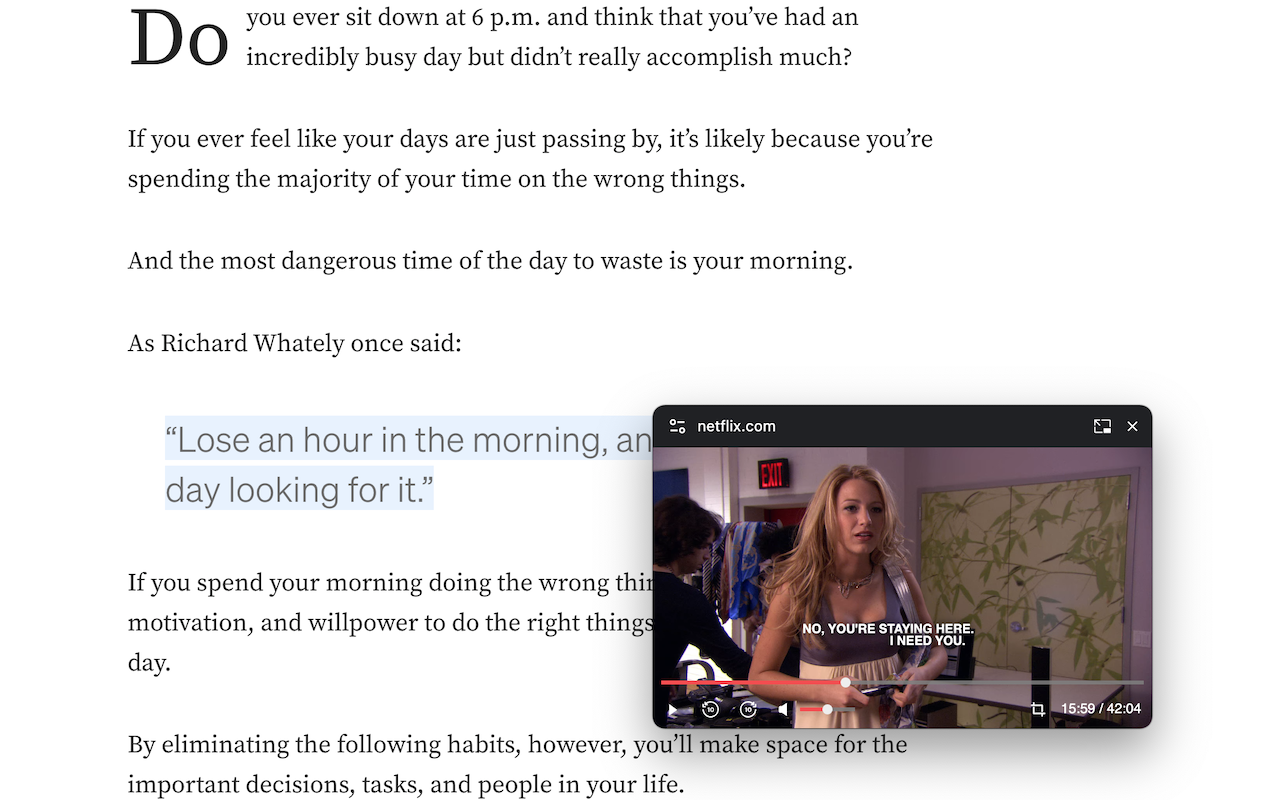 Super PiP - Picture-in-Picture with playback controls and subtitles