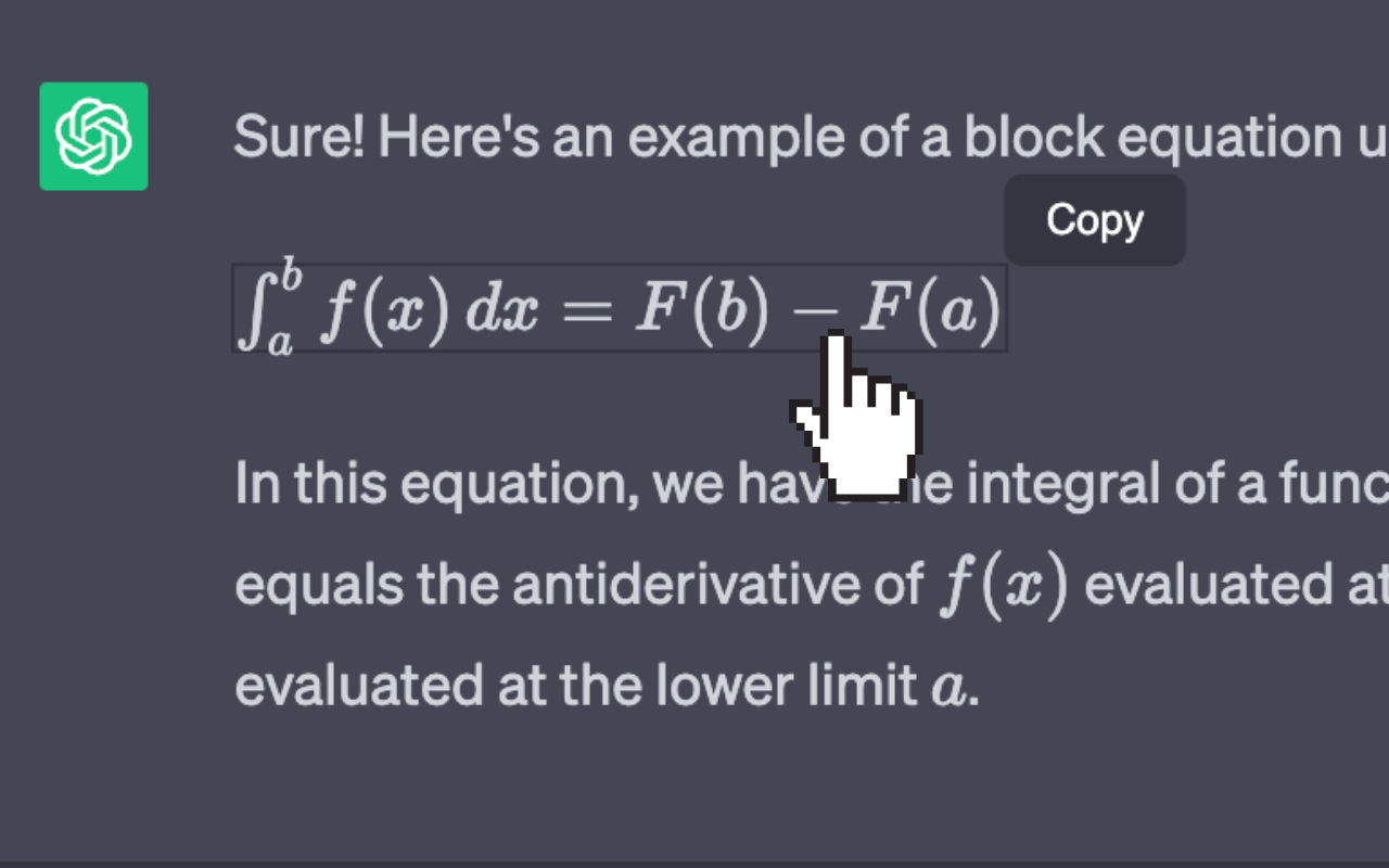ChatGPT Equation Renderer
