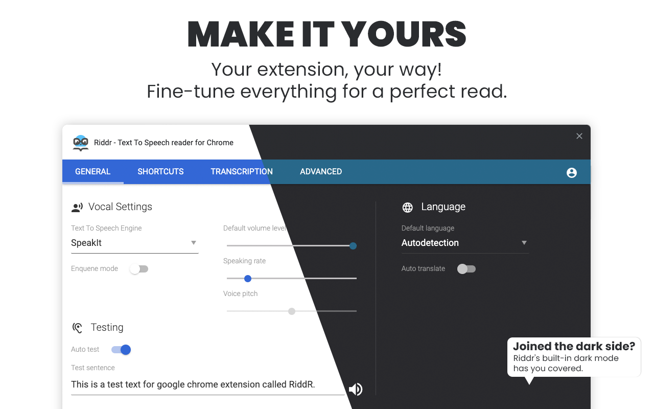 Riddr - Chrome 文本转语音阅读器