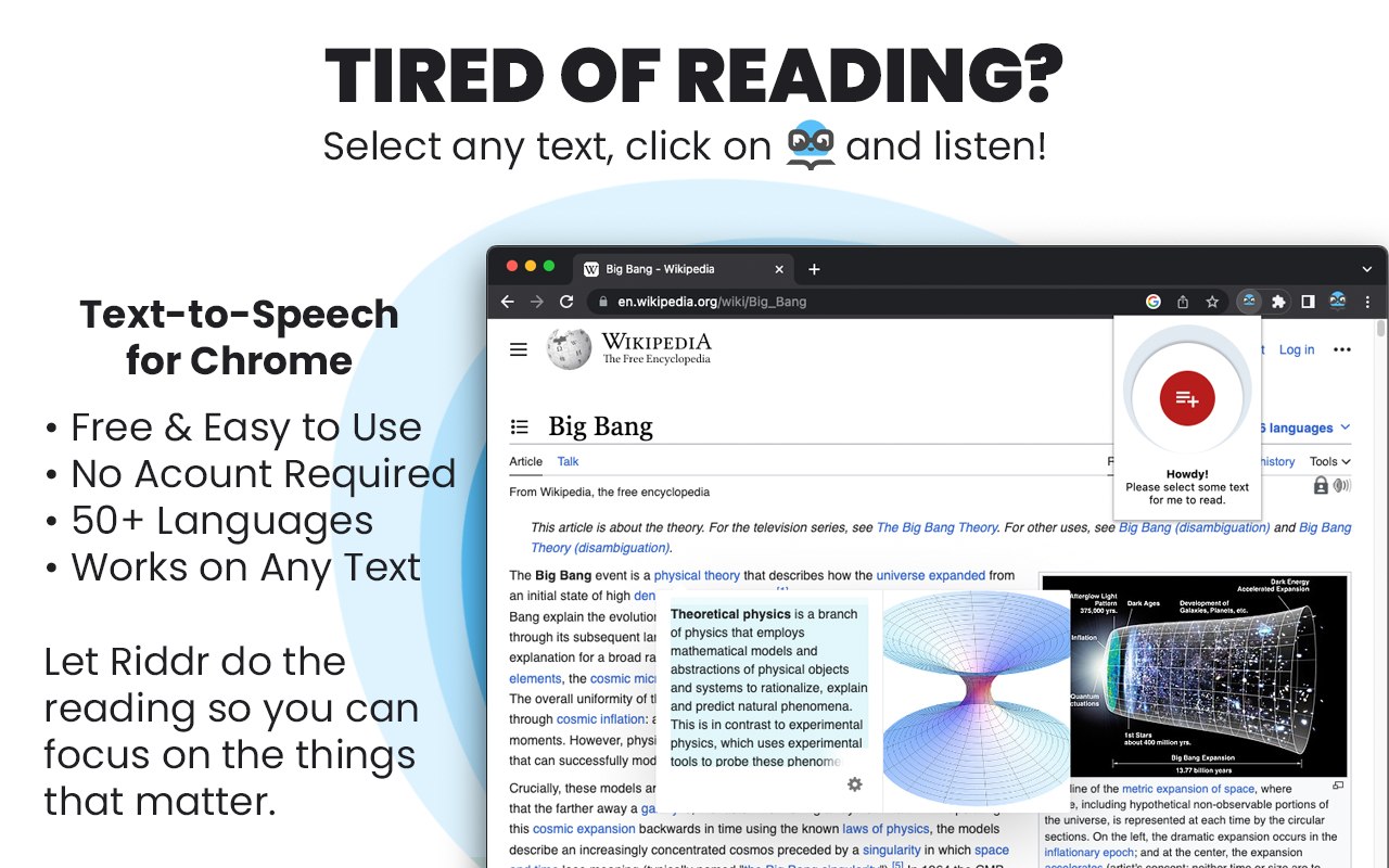 Riddr - Chrome 文本转语音阅读器