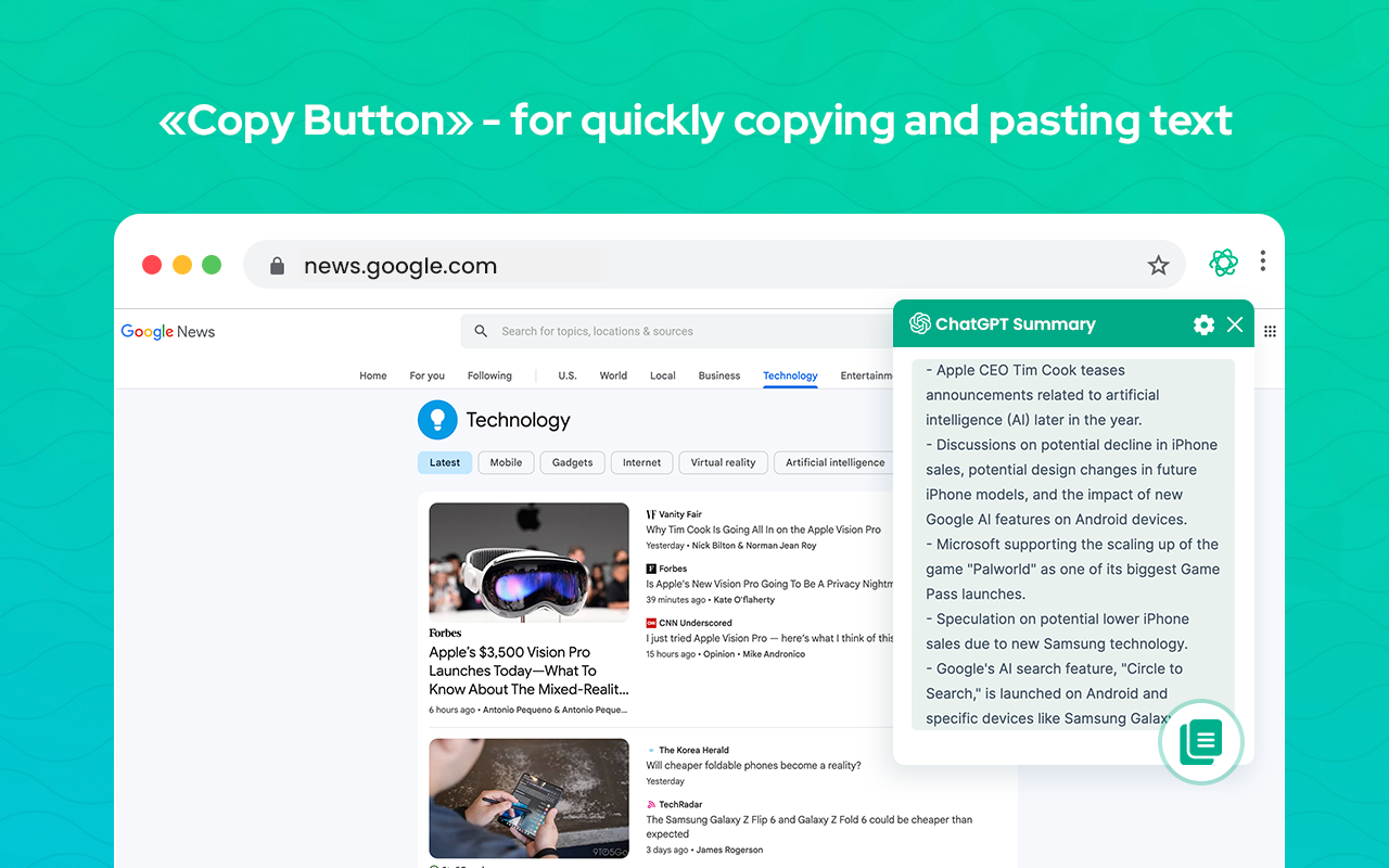 Chrome 的 ChatGPT 摘要 - OpenAI