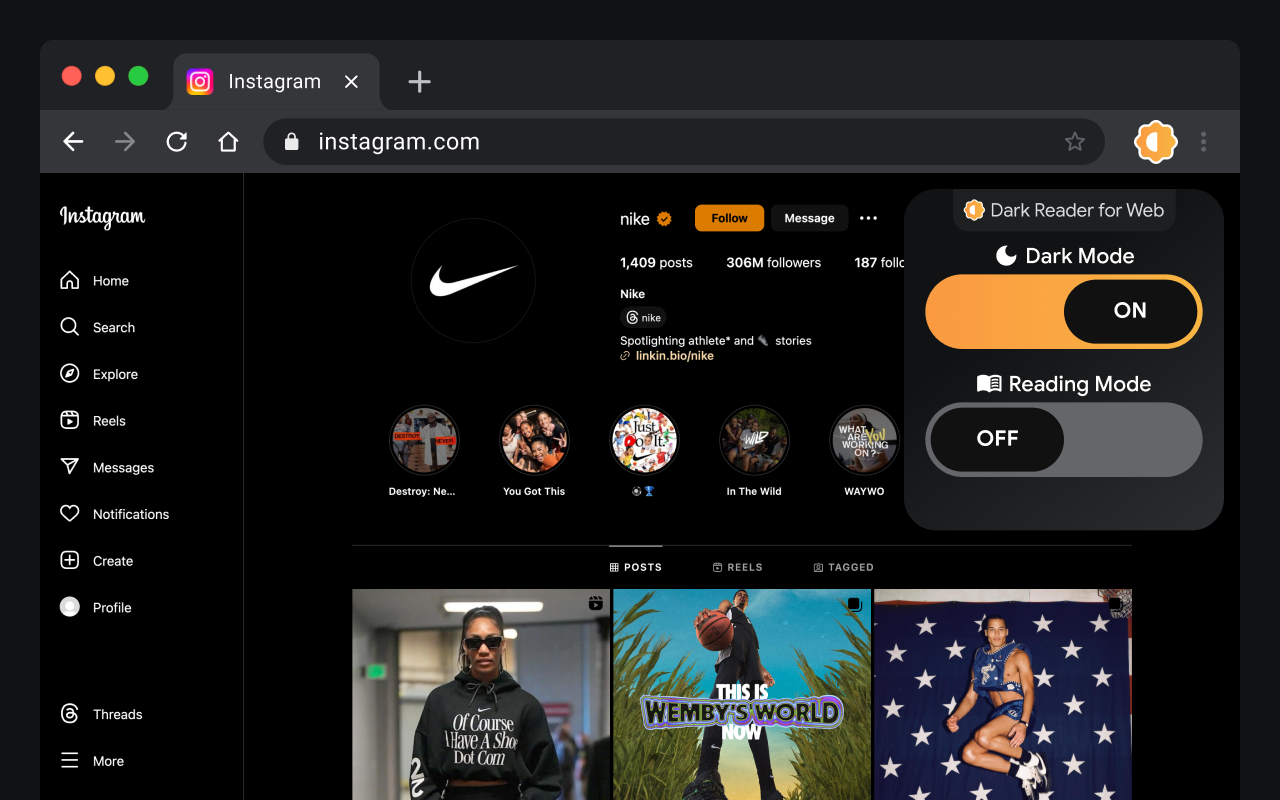 chrome的暗模式 – 简单阅读器和护眼主题