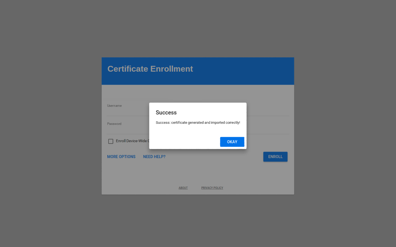 Certificate Enrollment for ChromeOS