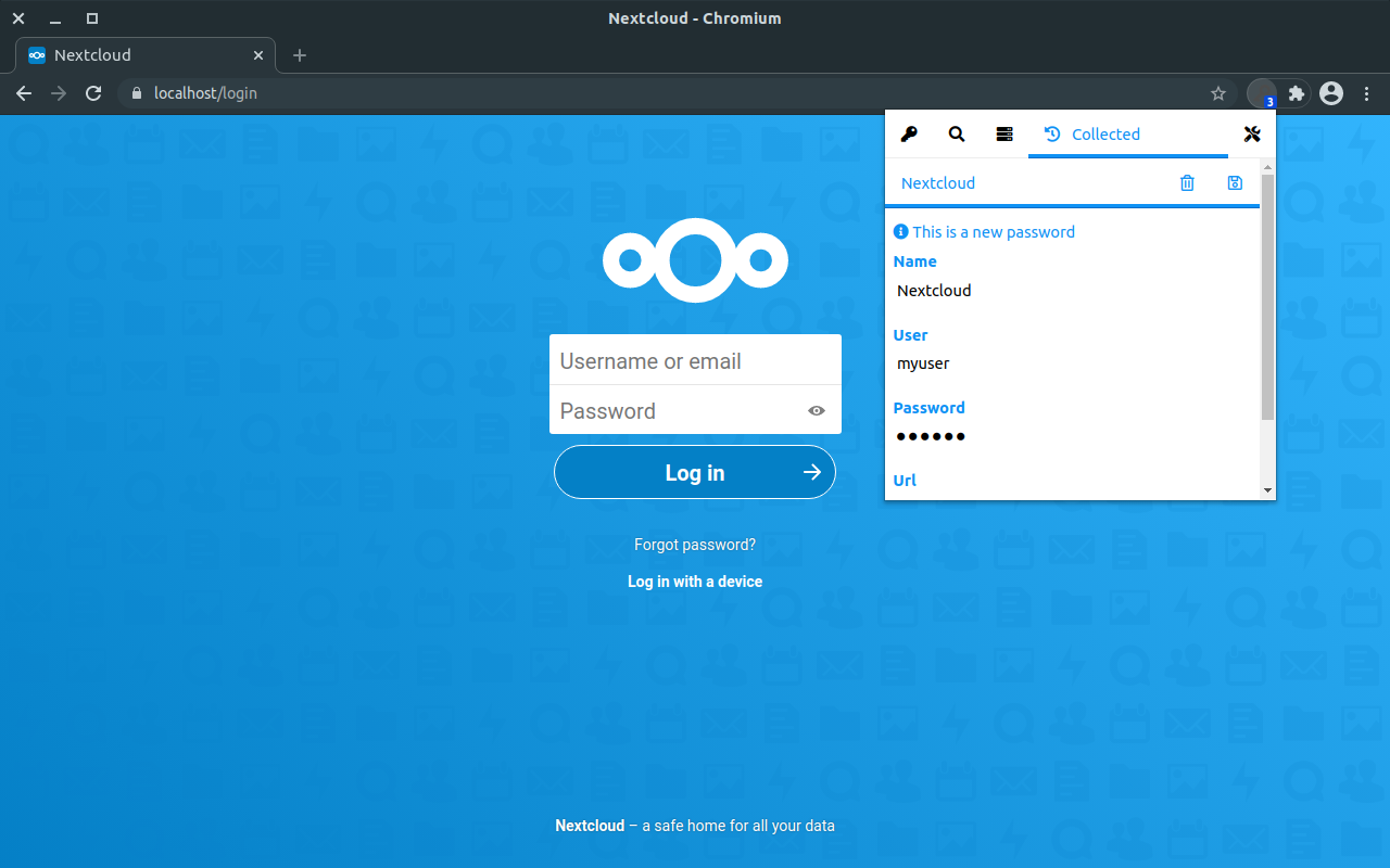 Nextcloud 密码的浏览器扩展