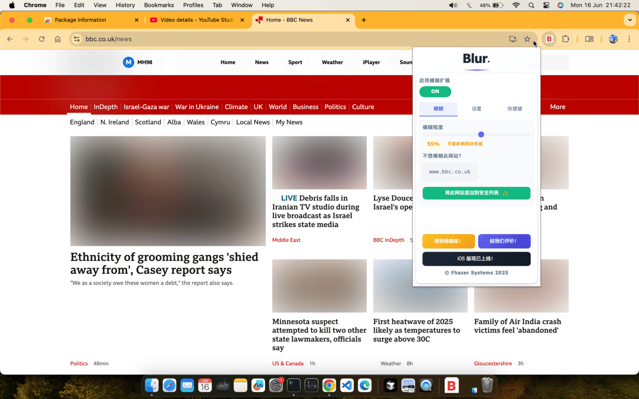 Blur. The Image and Video blur extension