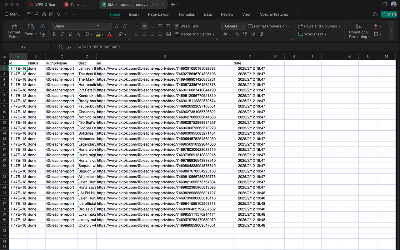 TikTok 转发删除器