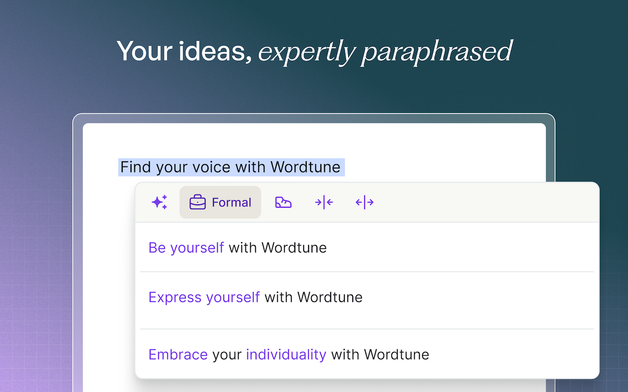Wordtune: AI Paraphrasing and Grammar Tool