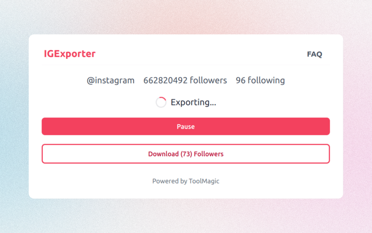 IExporter - Instagram™ 粉丝导出工具