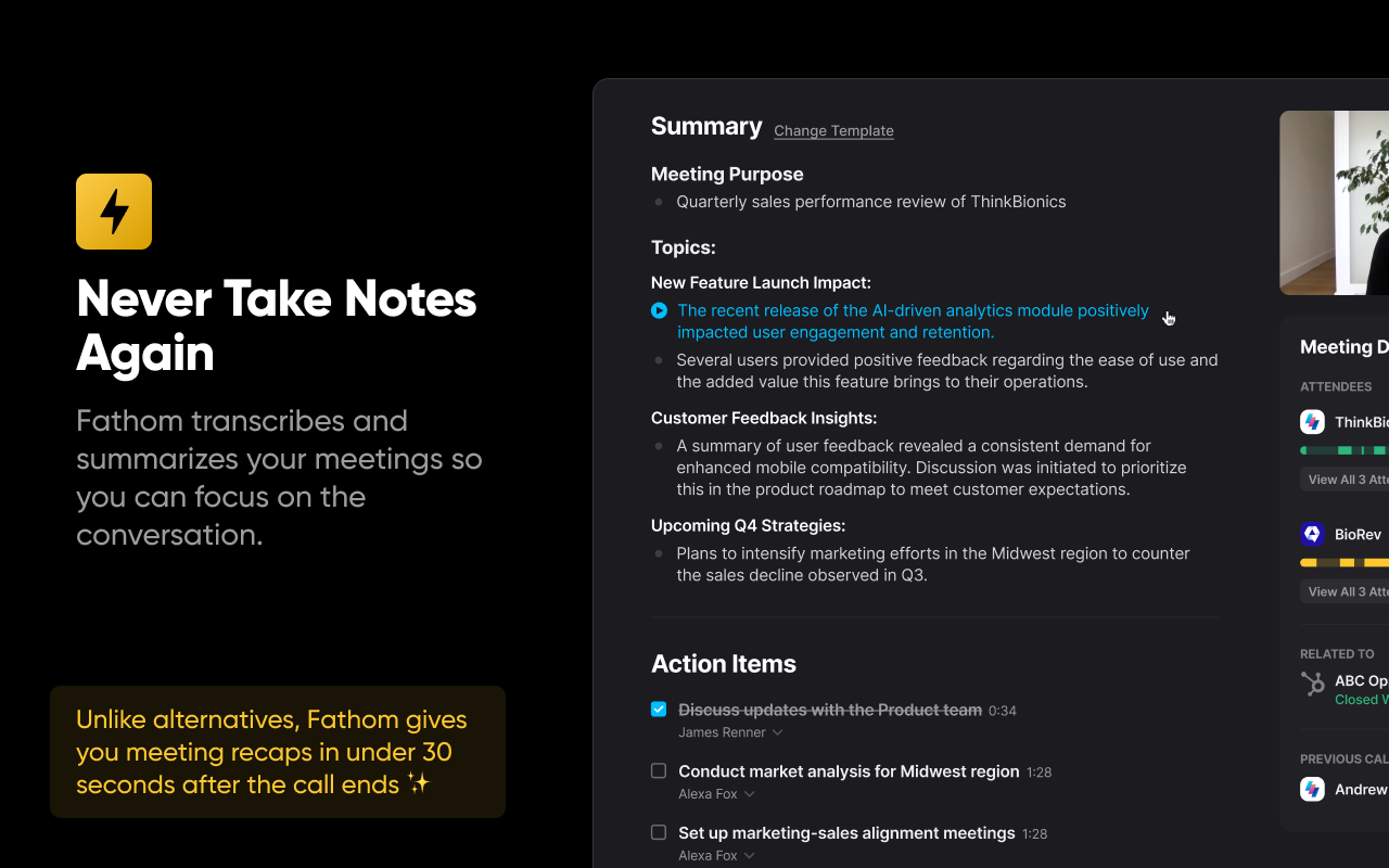 Fathom AI Note Taker for Google Meet