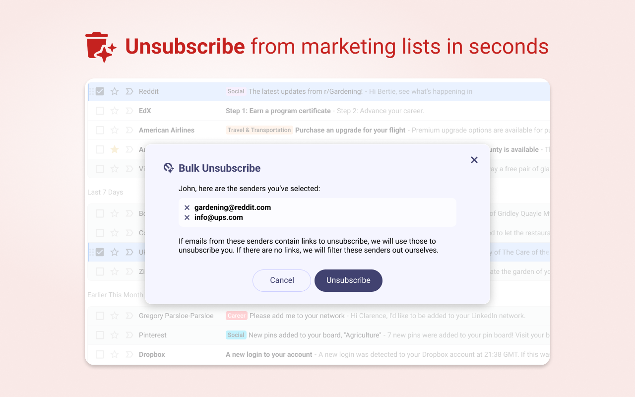 Gmail Unsubscribe - bulk email unsubscription