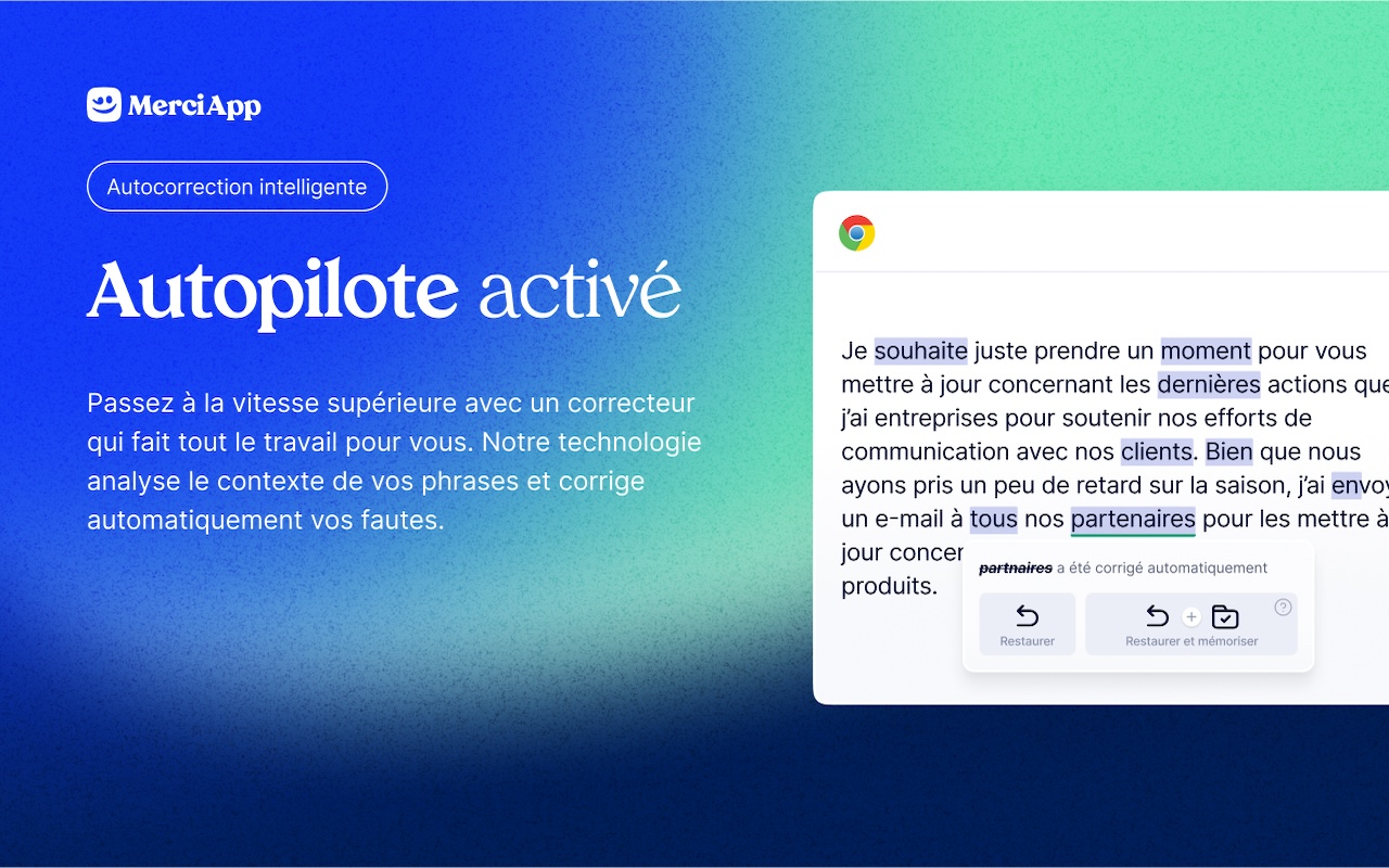 MerciApp — Correcteur d’orthographe et assistant de rédaction