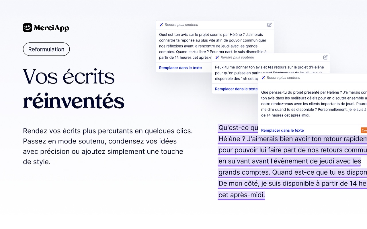 MerciApp — Correcteur d’orthographe et assistant de rédaction