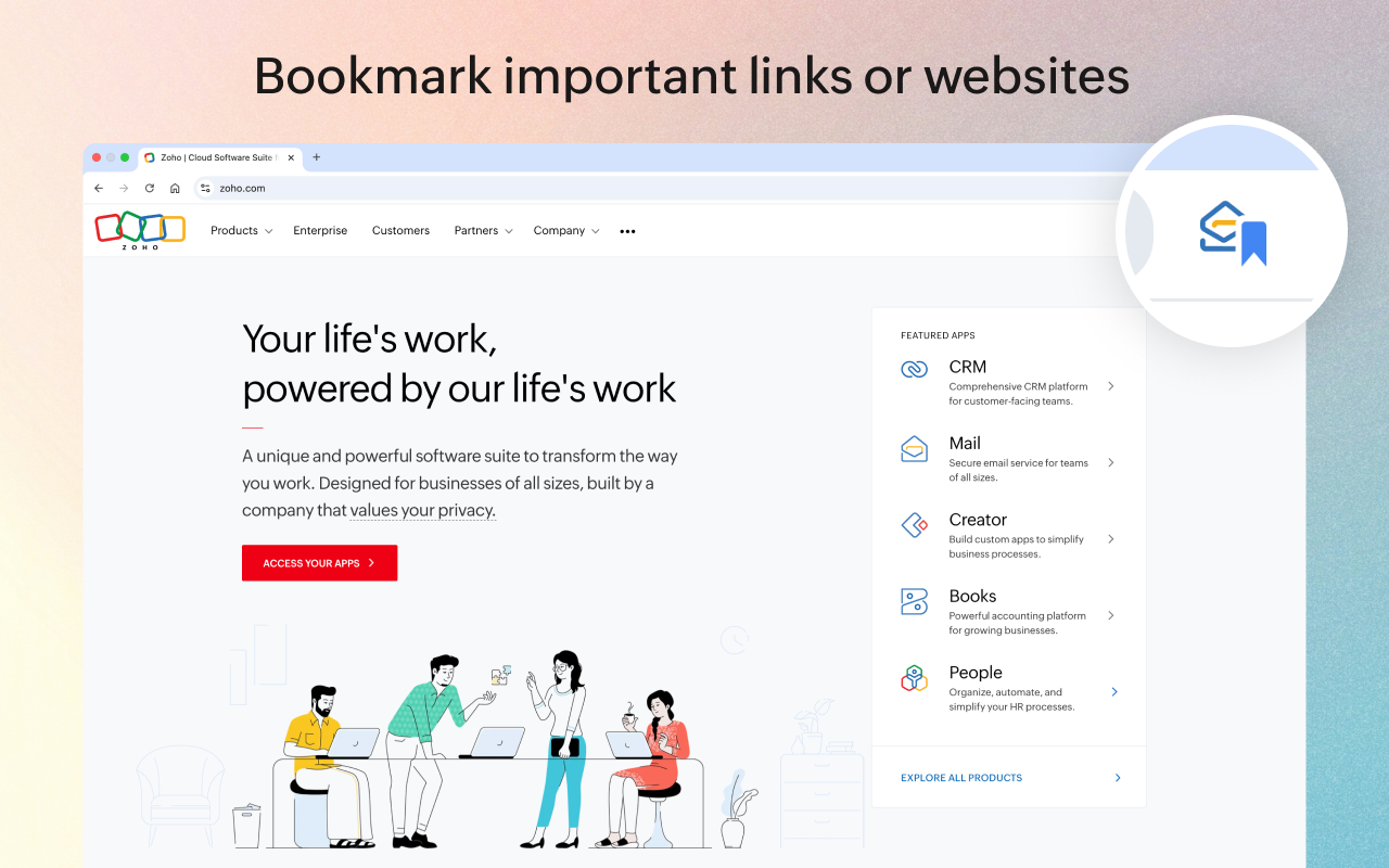 Zoho Mail Bookmarks