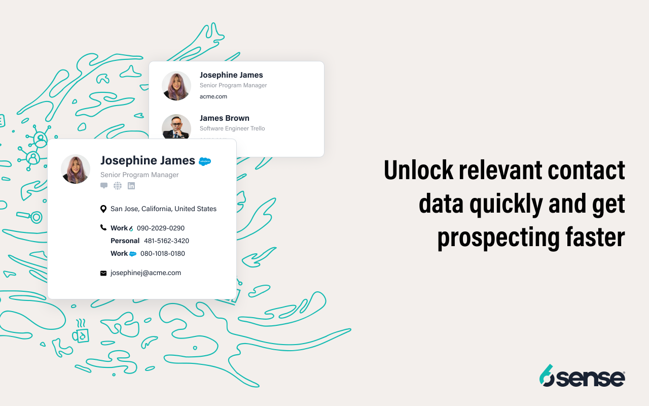 Find company and prospect data via any website or your CRM
