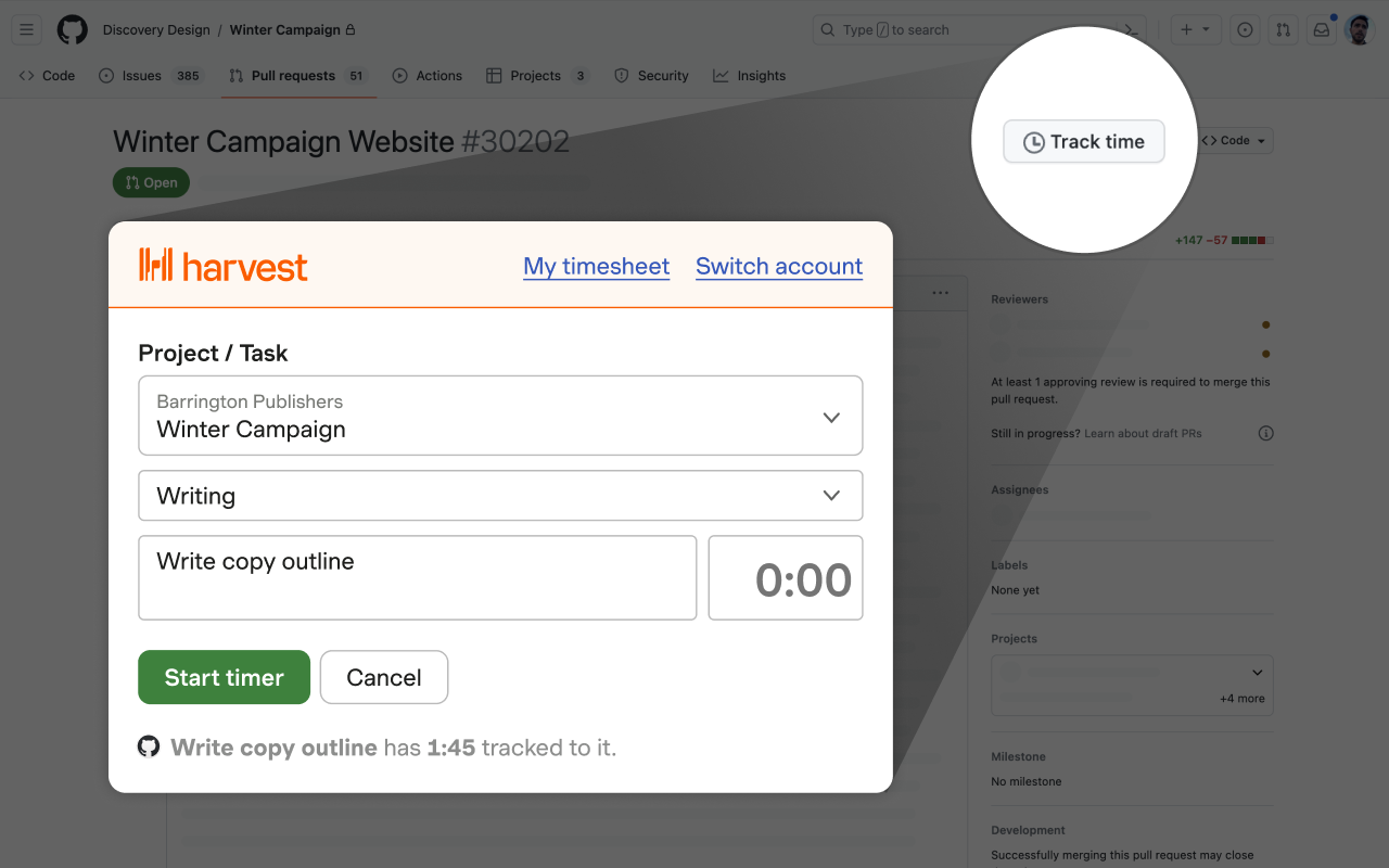 Harvest Time Tracker