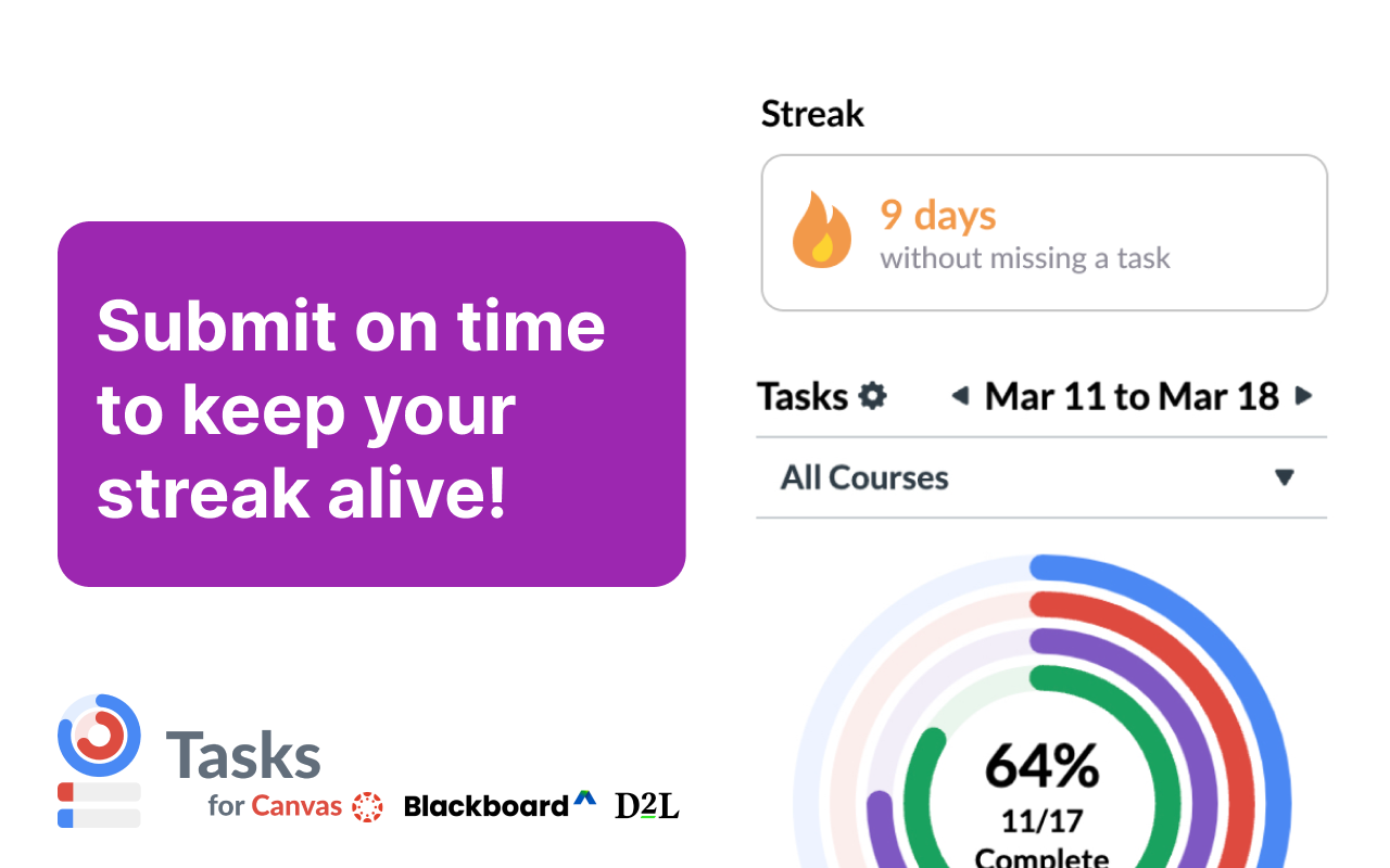 Tasks for Canvas – now supporting Blackboard, D2L Brightspace
