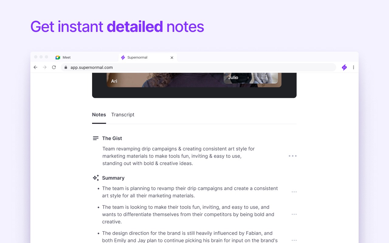 Supernormal: AI Meeting Notes
