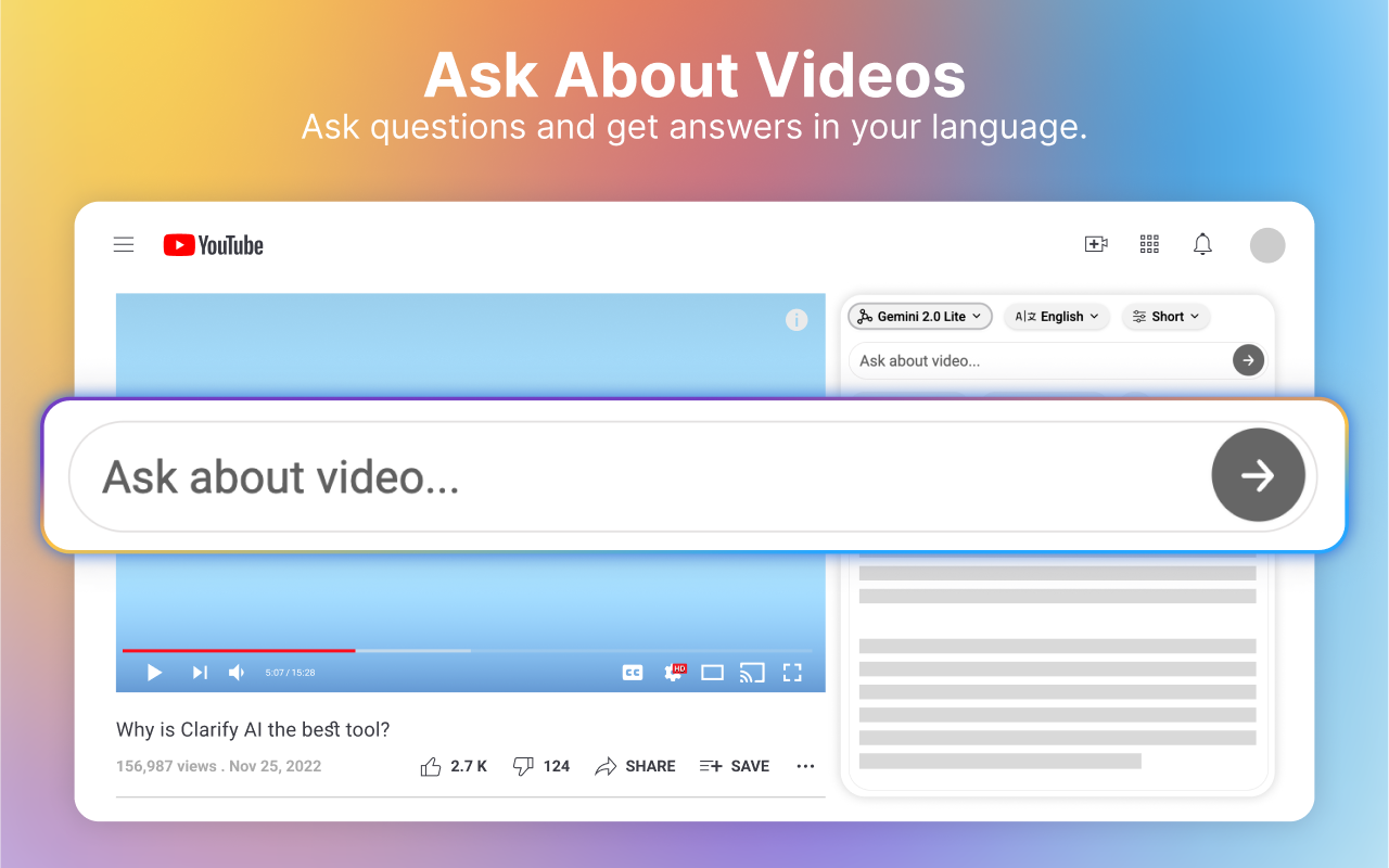 Clarify AI: YouTube Summary with Gemini