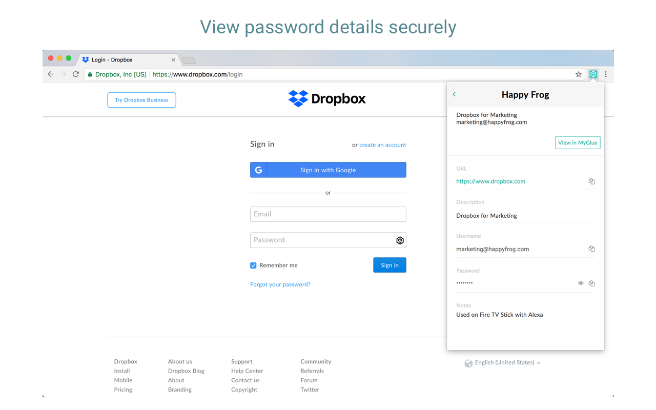 MyGlue Chrome Extension