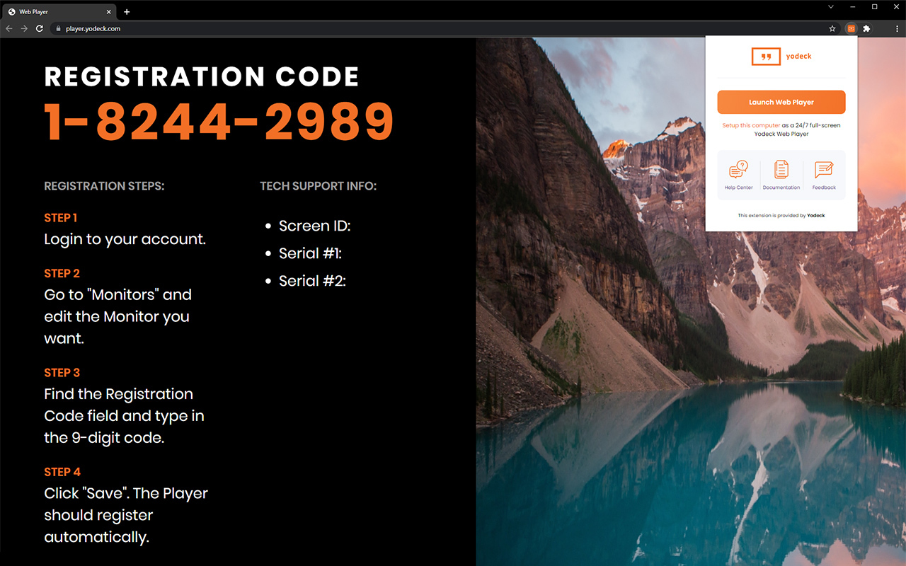 Yodeck Web Player Extension